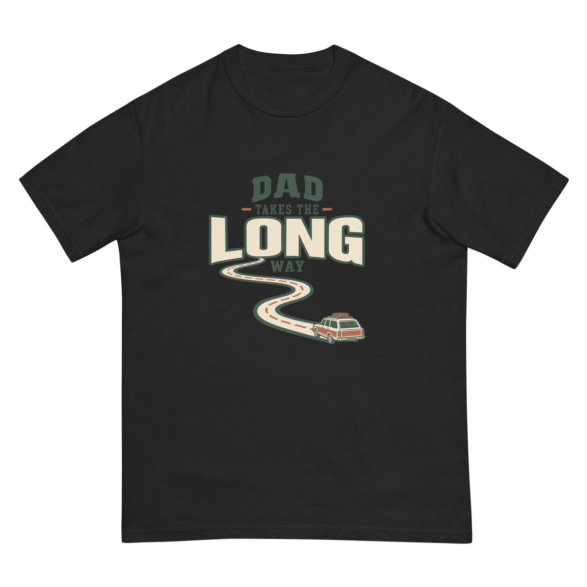 Dad Takes the Long Way T-Shirt premium-quality garment detail