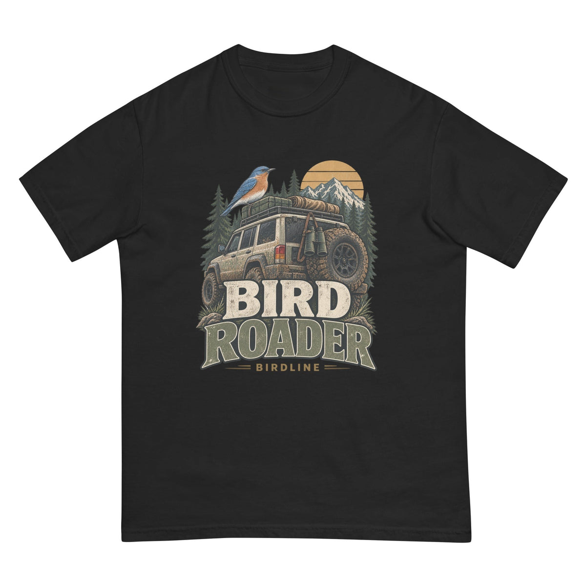 Bird Roader Tailgate T-Shirt premium-quality garment detail