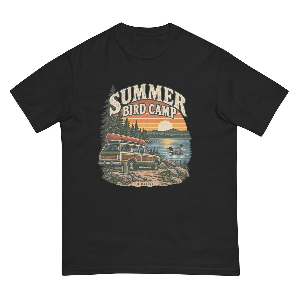 Summer Bird Camp T-Shirt premium-quality garment detail