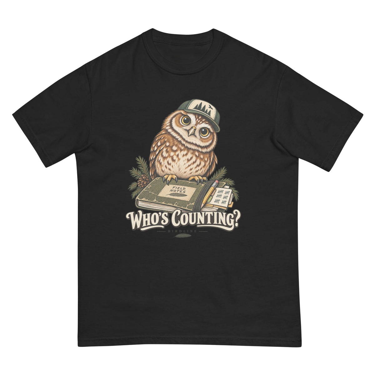 Who's Counting? T-Shirt premium-quality garment detail