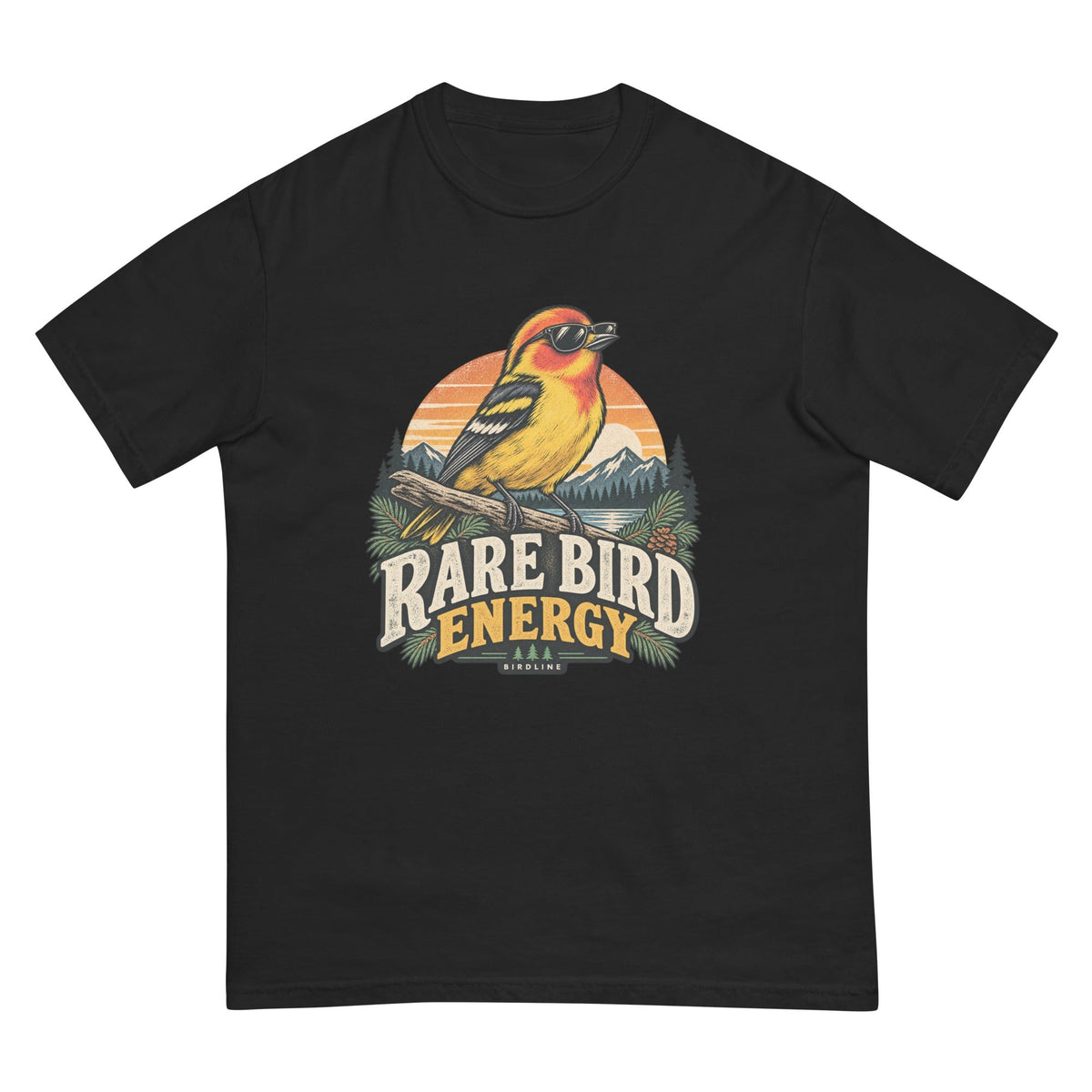 Rare Bird Energy T-Shirt premium-quality garment detail