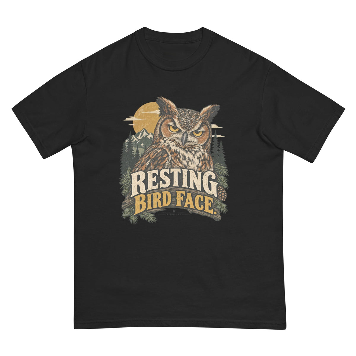 Resting Bird Face T-Shirt premium-quality garment detail