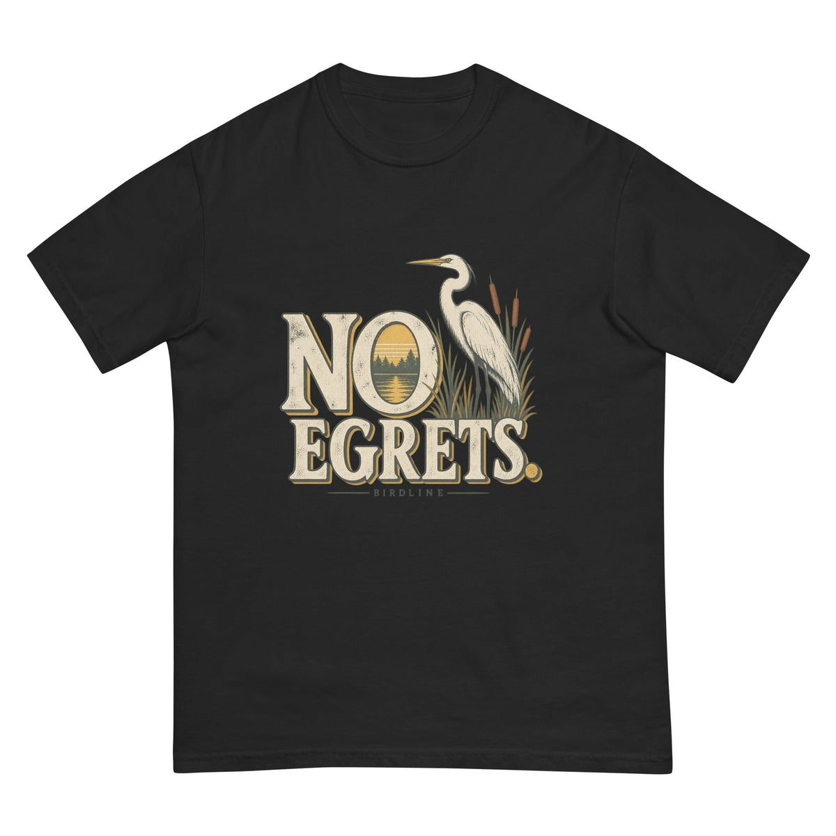 No Egrets. T-Shirt premium-quality garment detail