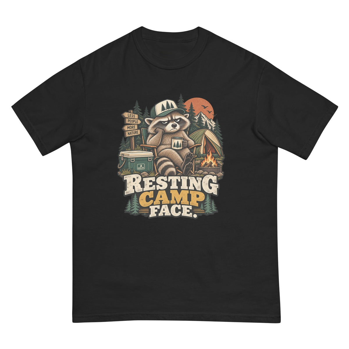 Resting Camp Face T-Shirt premium-quality garment detail