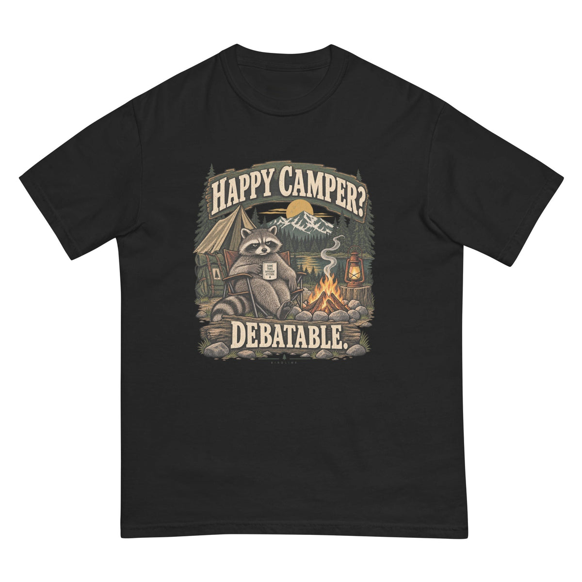 Happy Camper Debatable T-Shirt premium-quality garment detail