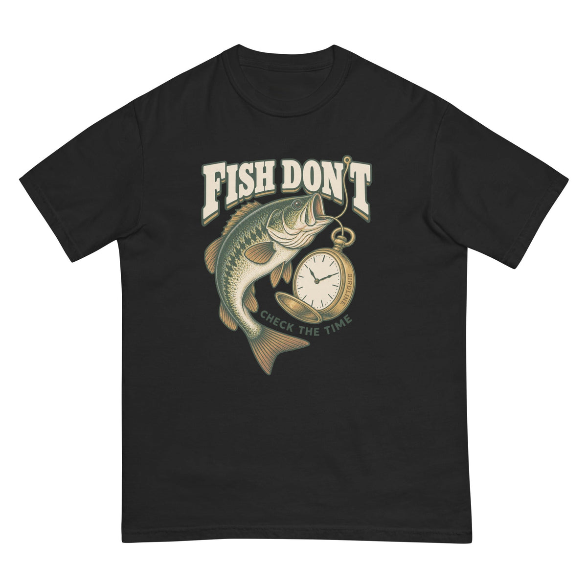 Fish Don't Check the Time T-Shirt premium-quality garment detail