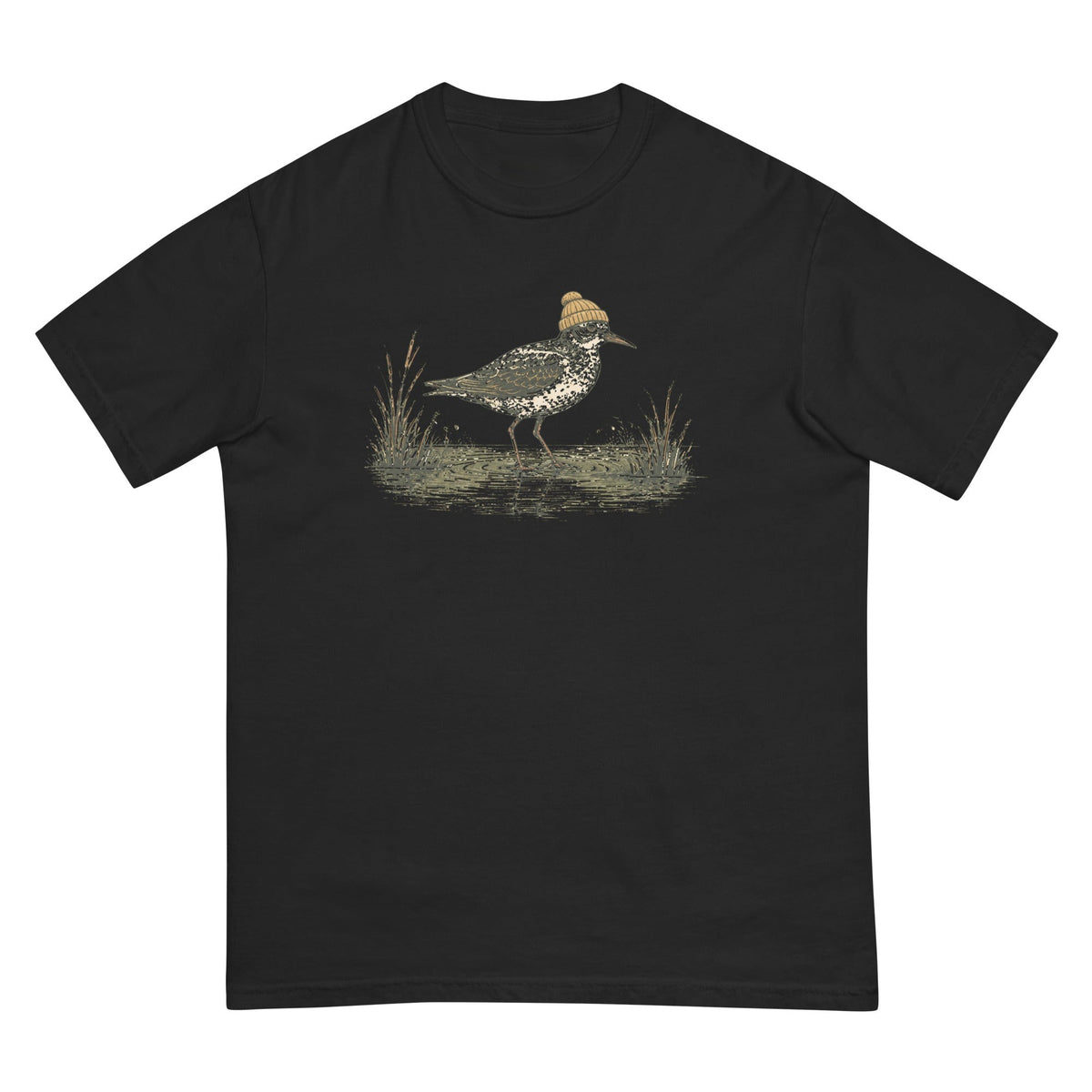 Plover at the Waterline T-shirt premium-quality garment detail