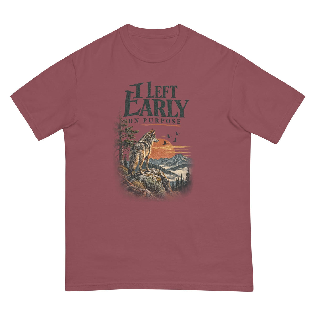 I Left Early on Purpose Coyote T-Shirt premium-quality garment detail