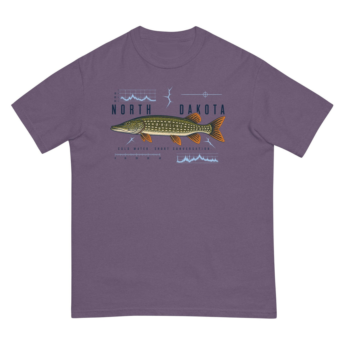 North Dakota Field Notes Sport Confused Pike T-Shirt premium-quality garment detail