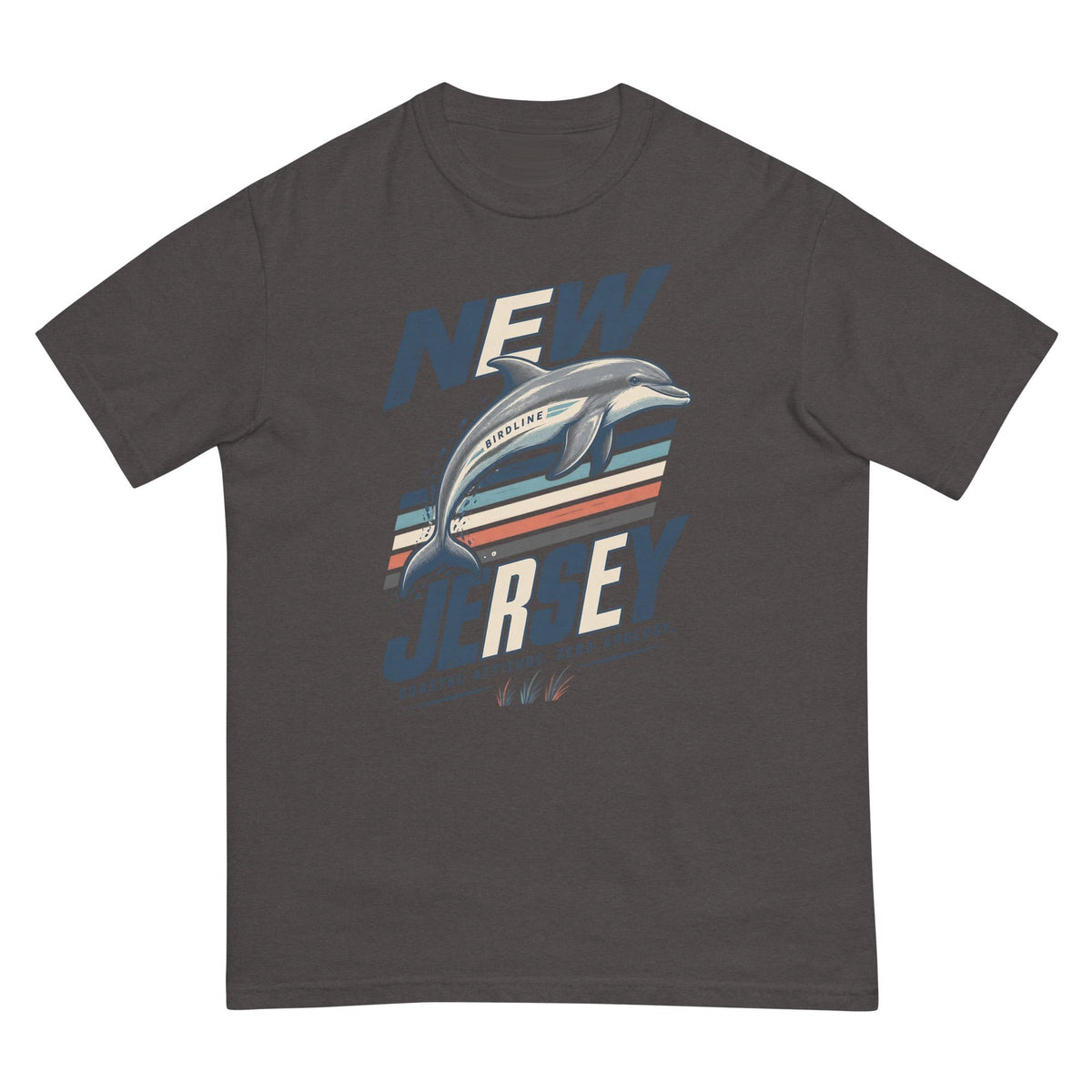 New Jersey Coastal Attitude Zero Regret Dolphin T-Shirt premium-quality garment detail