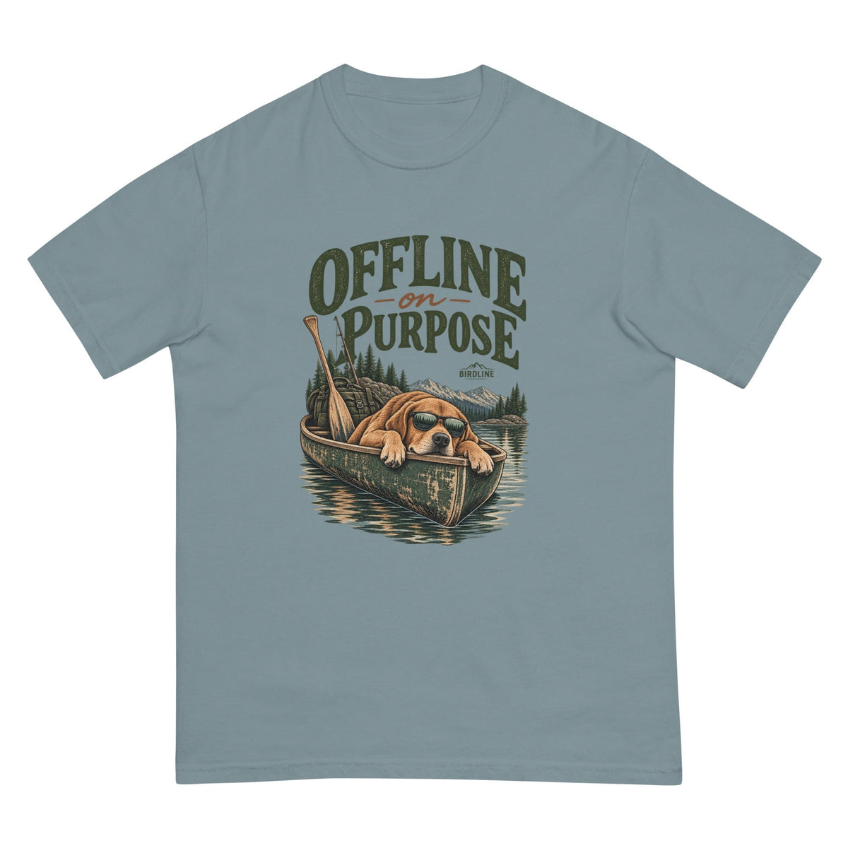 Offline on Purpose Canoe T-Shirt premium-quality garment detail
