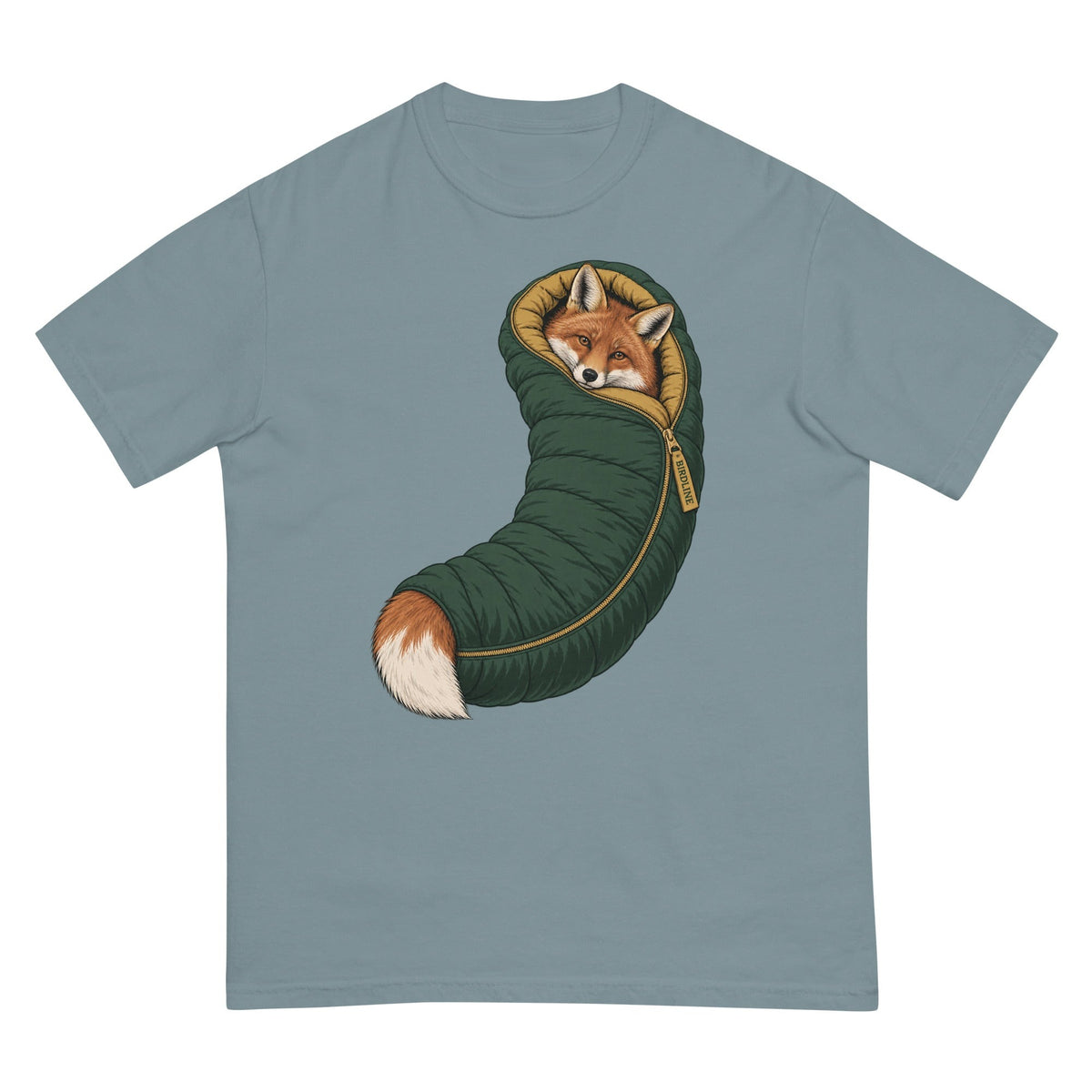 Fox in a Sleeping Bag T-Shirt premium-quality garment detail