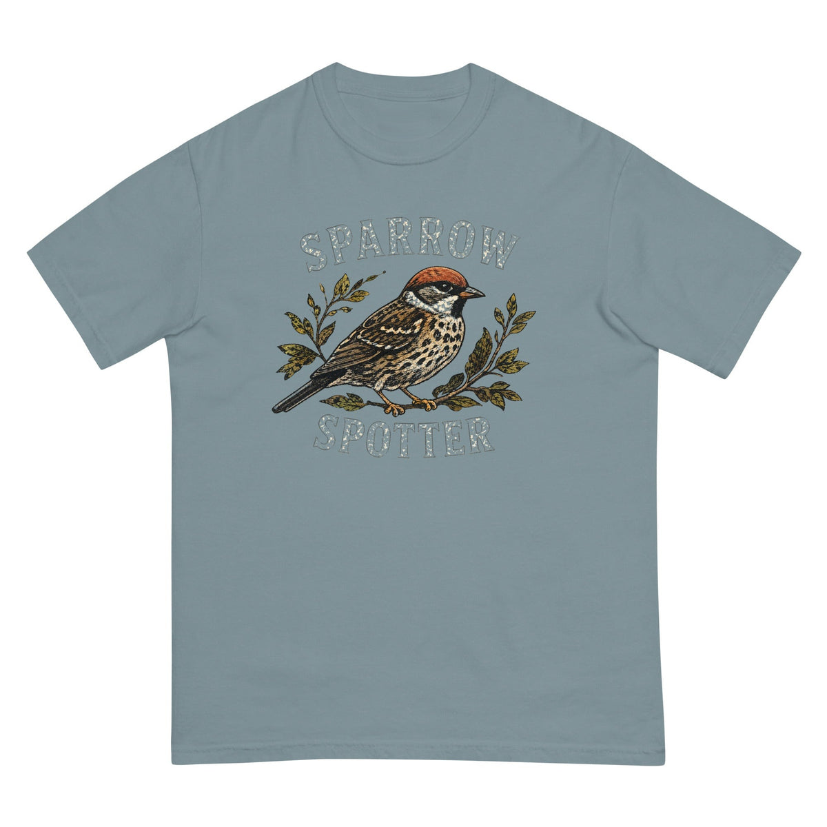 Sparrow Spotter T-shirt premium-quality garment detail