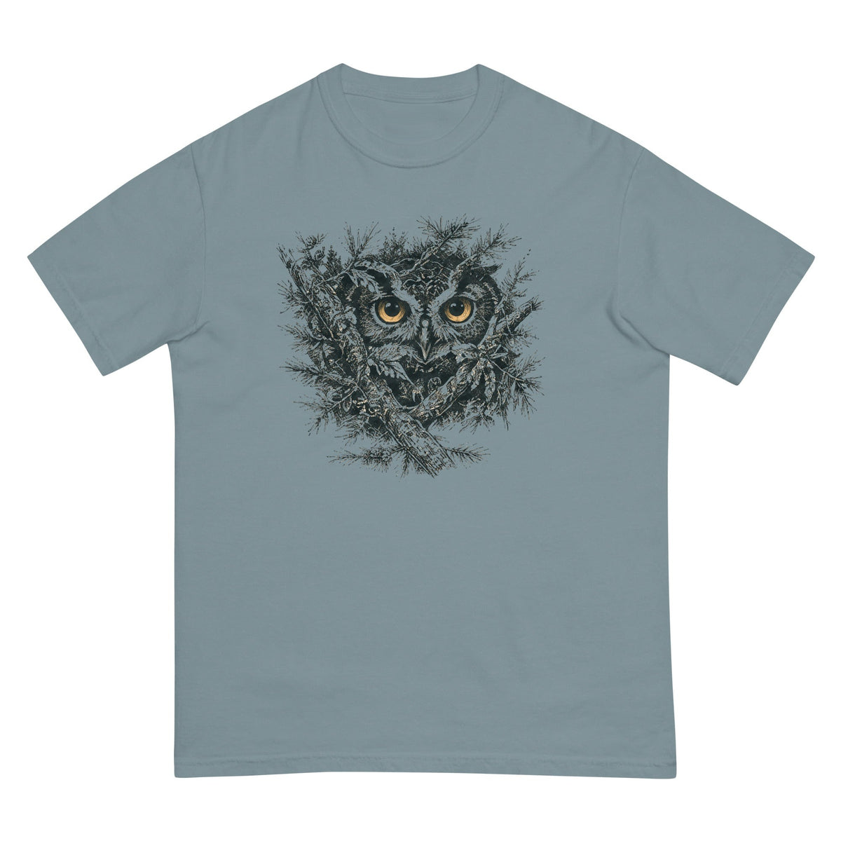 Owl in the Thicket T-shirt premium-quality garment detail