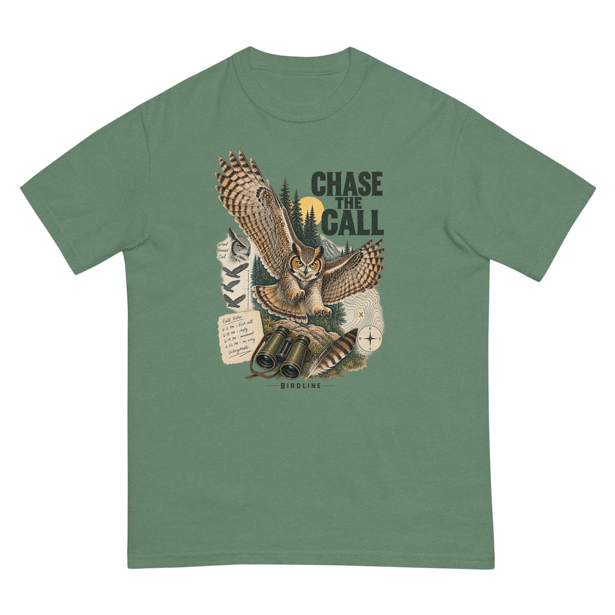 Chase the Call Owl T-Shirt premium-quality garment detail