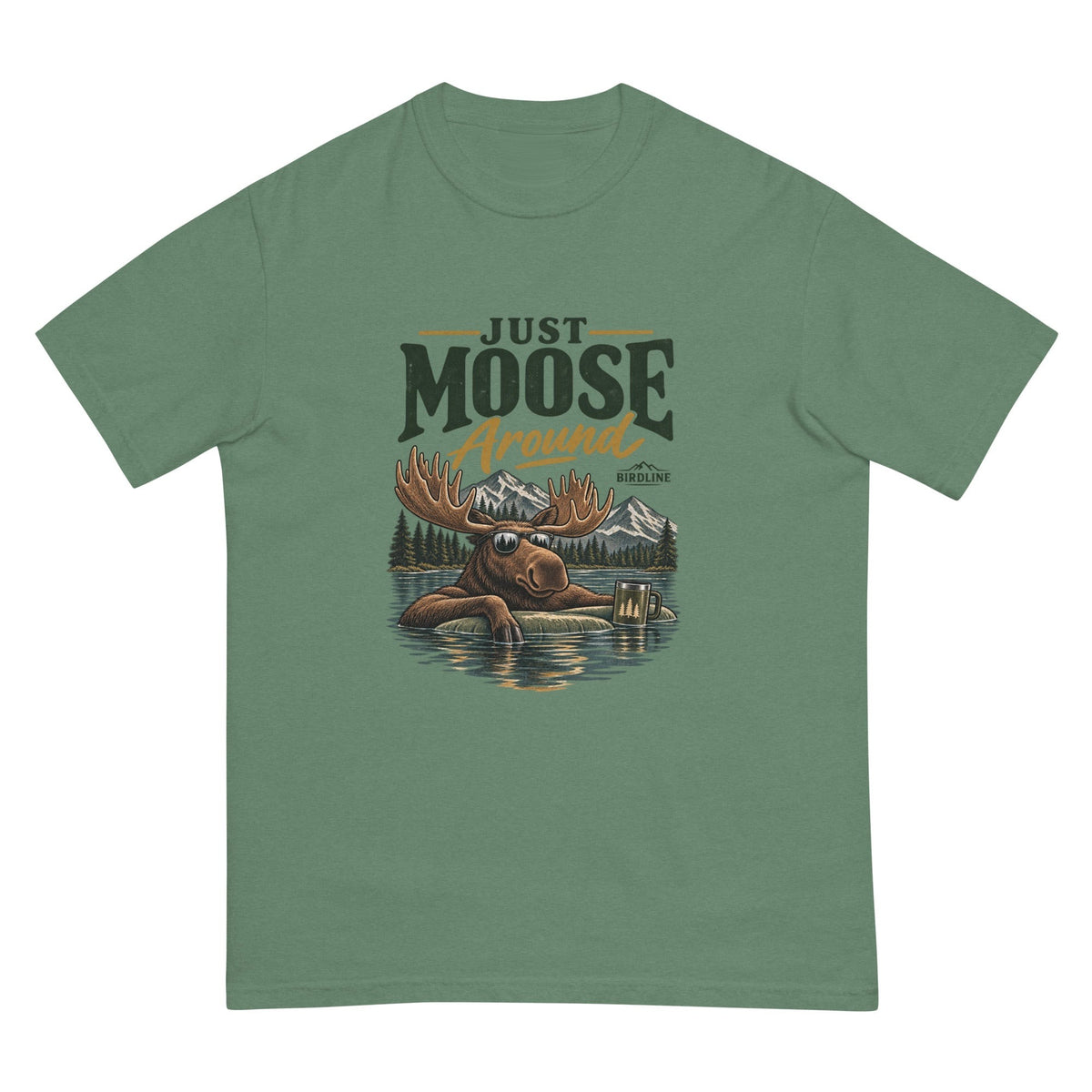 Just Moose Around T-Shirt premium-quality garment detail