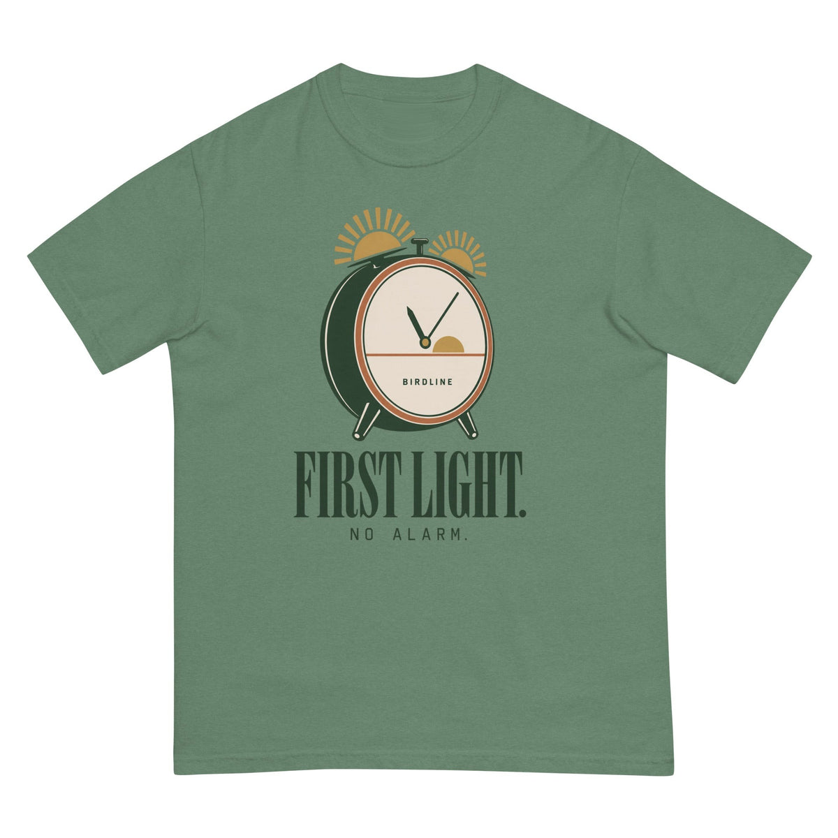 First Light No Alarm T-Shirt premium-quality garment detail