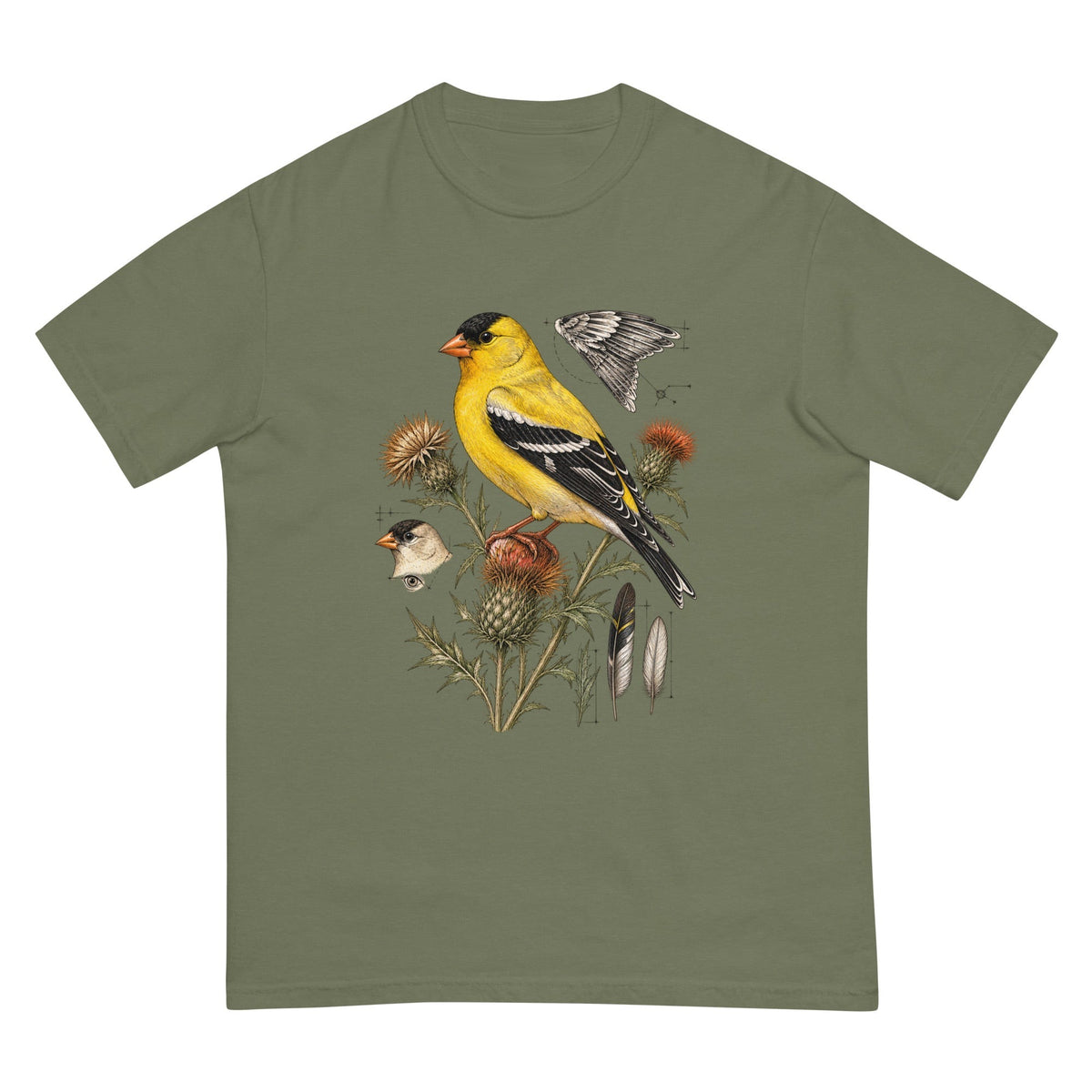 American Goldfinch Field Study T-Shirt premium-quality garment detail