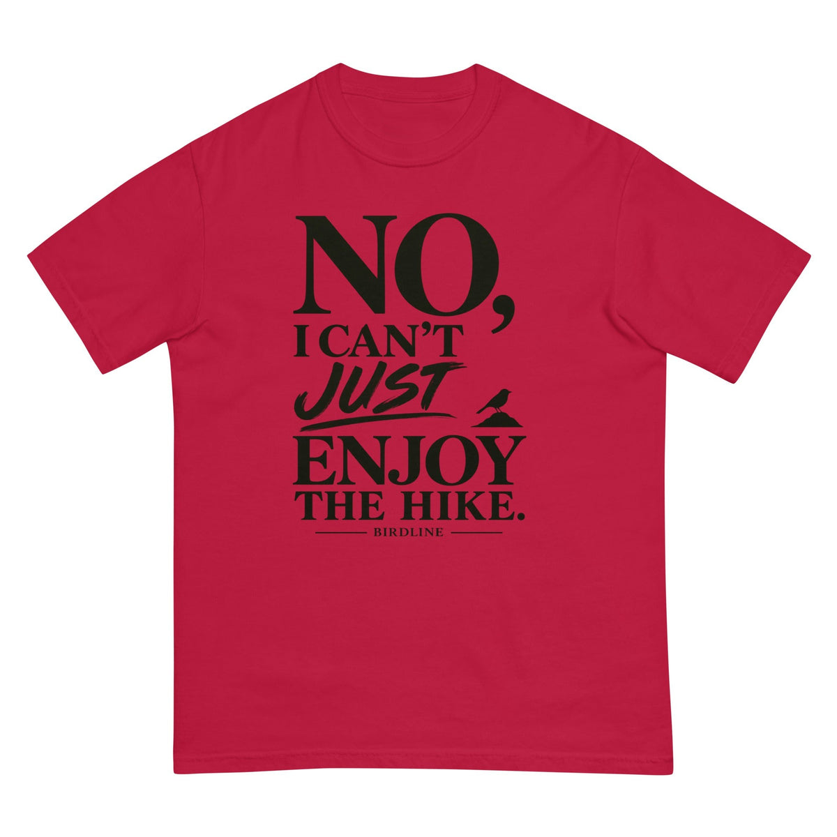 No I Can't Just Enjoy the Hike T-Shirt premium-quality garment detail