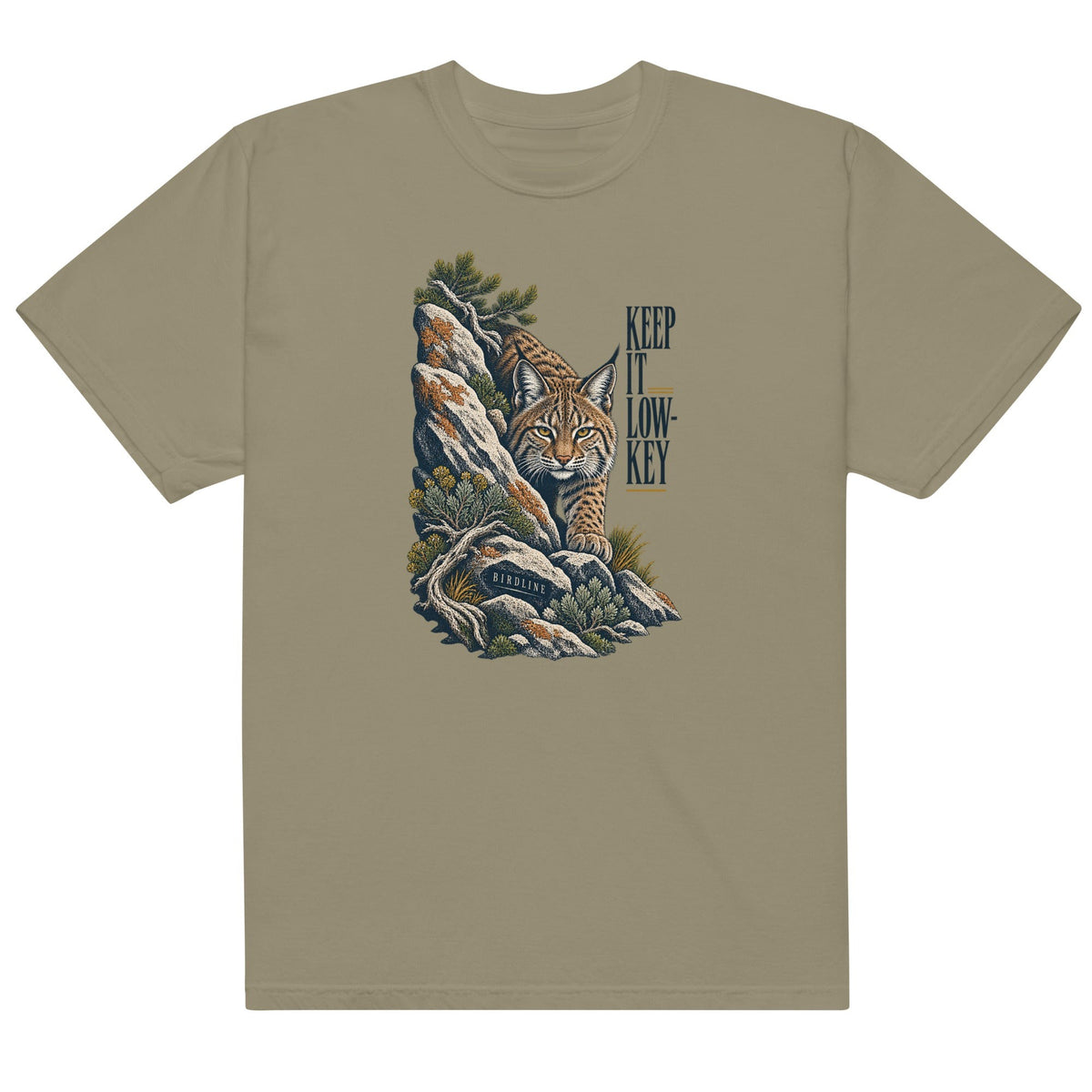 Lynx in the Rocks T-Shirt premium-quality garment detail