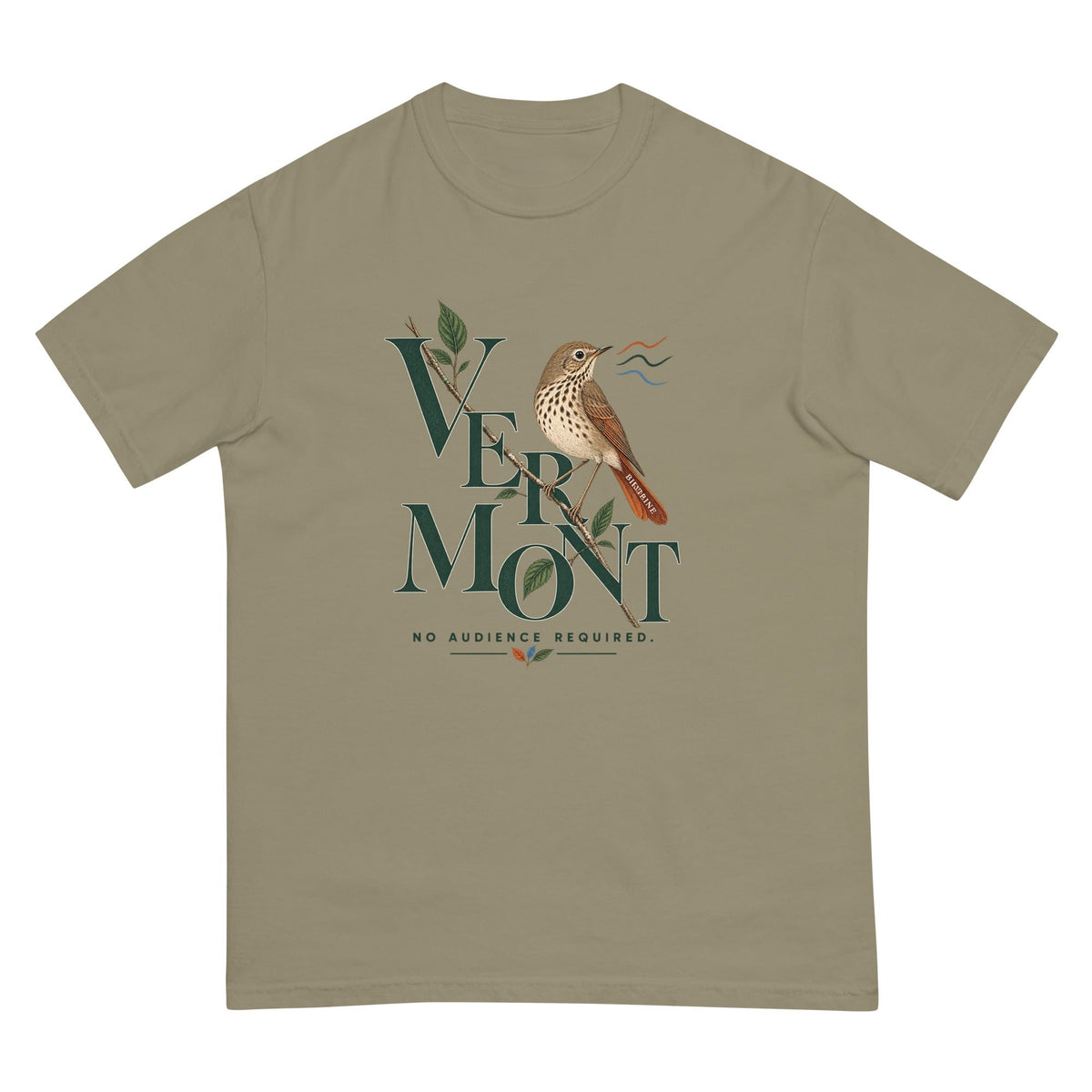 Vermont No Audience Required Thrush T-Shirt premium-quality garment detail