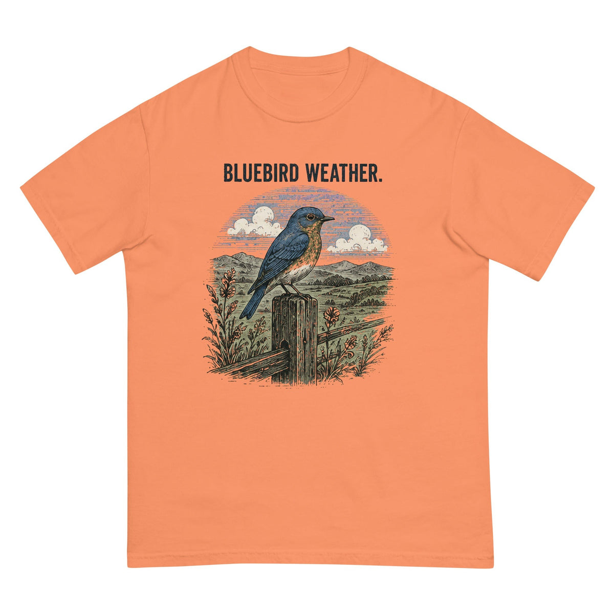 Bluebird Weather Meadow T-Shirt premium-quality garment detail