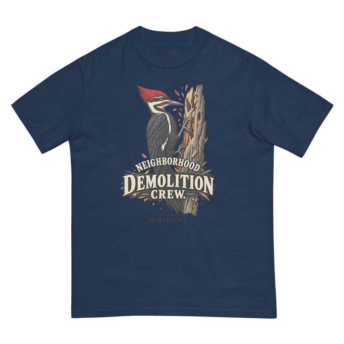 Neighborhood Demolition Crew Woodpecker T-Shirt premium-quality garment detail