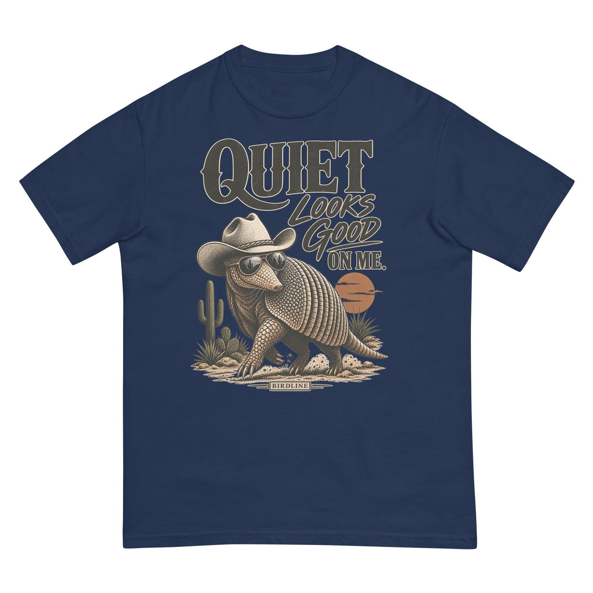 Quiet Looks Good on Me Armadillo T-Shirt premium-quality garment detail