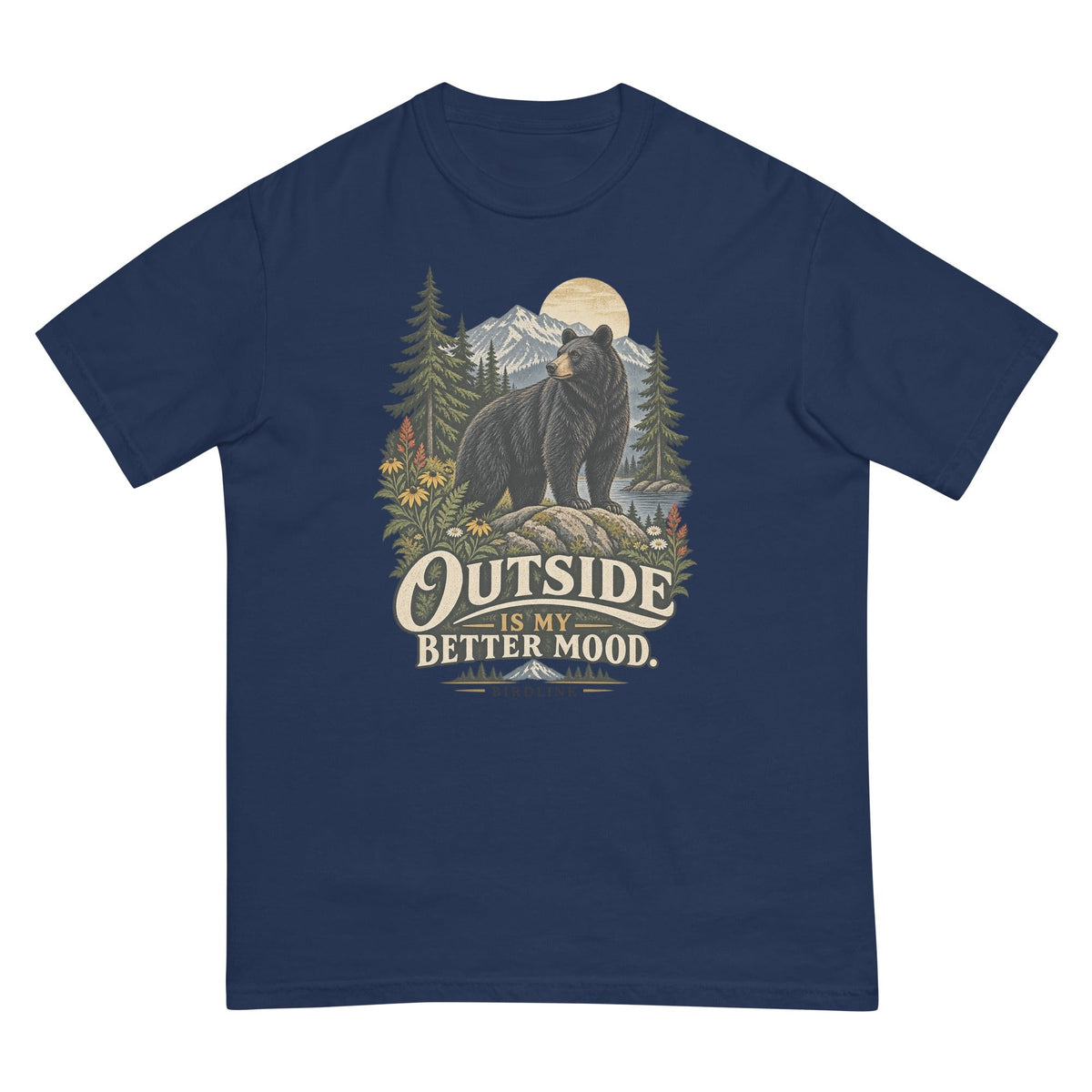 Outside Is My Better Mood Bear T-Shirt – Summit premium-quality garment detail