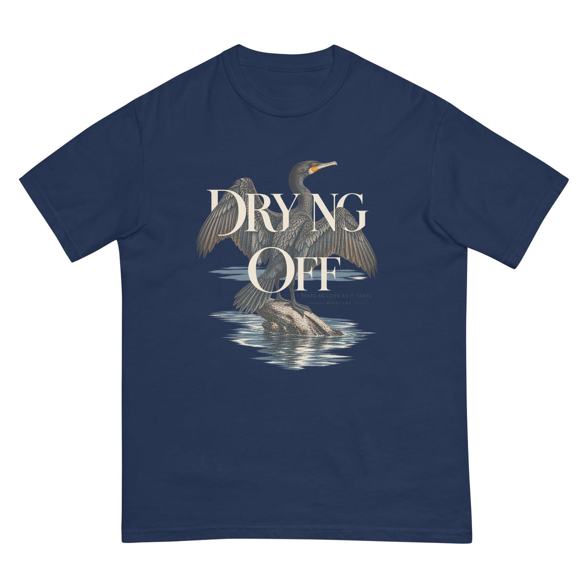 Drying Off Cormorant T-Shirt premium-quality garment detail