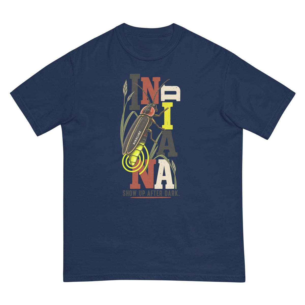 Indiana Show Up After Dark Firefly T-Shirt premium-quality garment detail