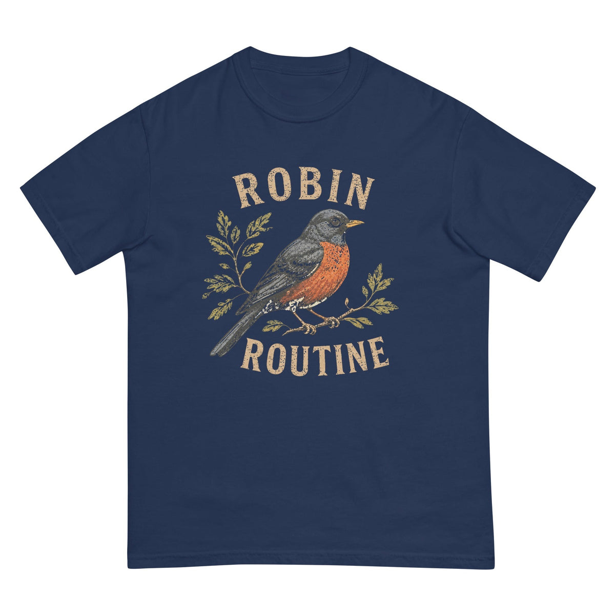 Robin Routine T-shirt premium-quality garment detail