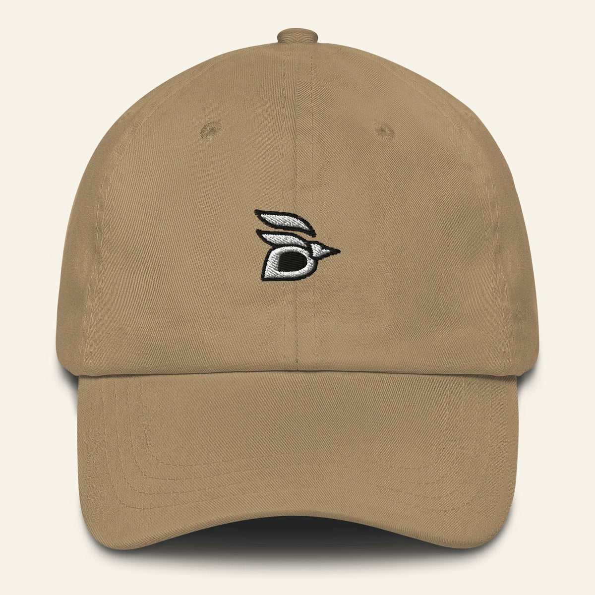 Birdline Logo Dad Hat in Khaki, front view