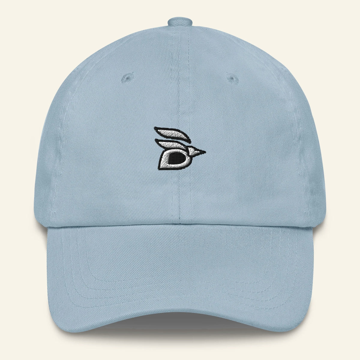 Birdline Logo Dad Hat in Light Blue, front view