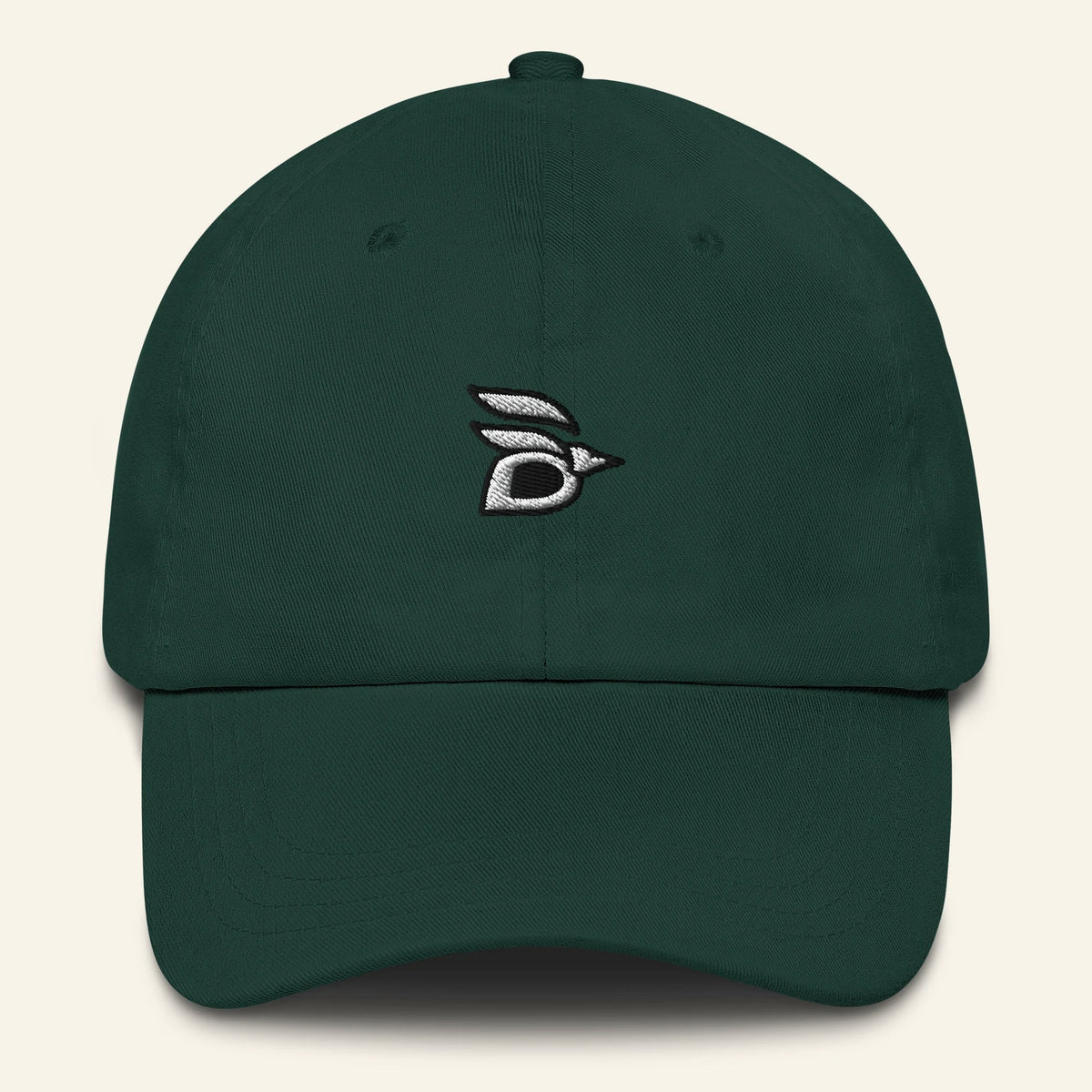 Birdline Logo Dad Hat in Spruce, front view