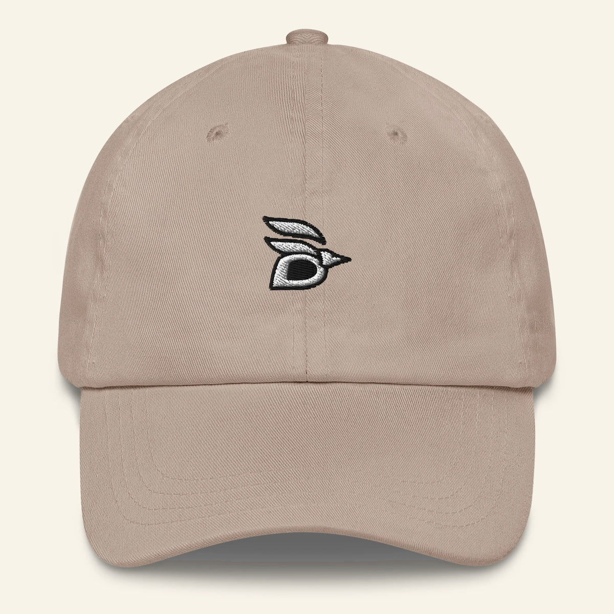 Birdline Logo Dad Hat in Stone, front view