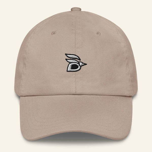Birdline Logo Dad Hat in Stone, front view