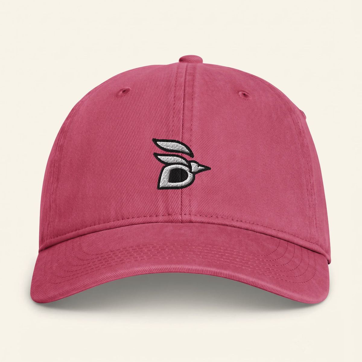 Birdline Logo Washed Cap in Crimson, front view