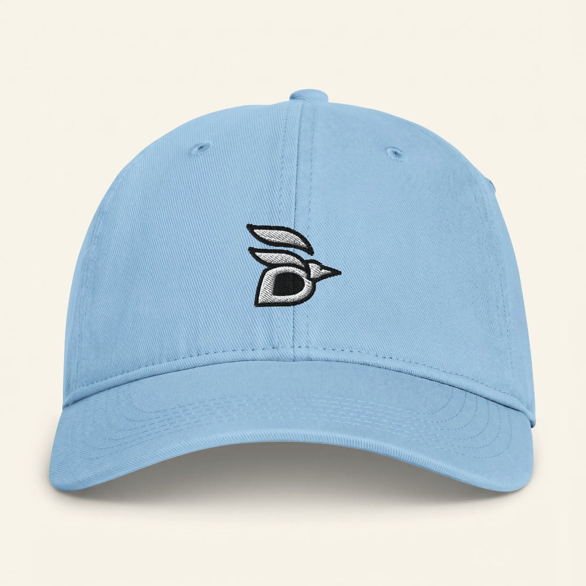 Birdline Logo Washed Cap in Hydrangea, front view