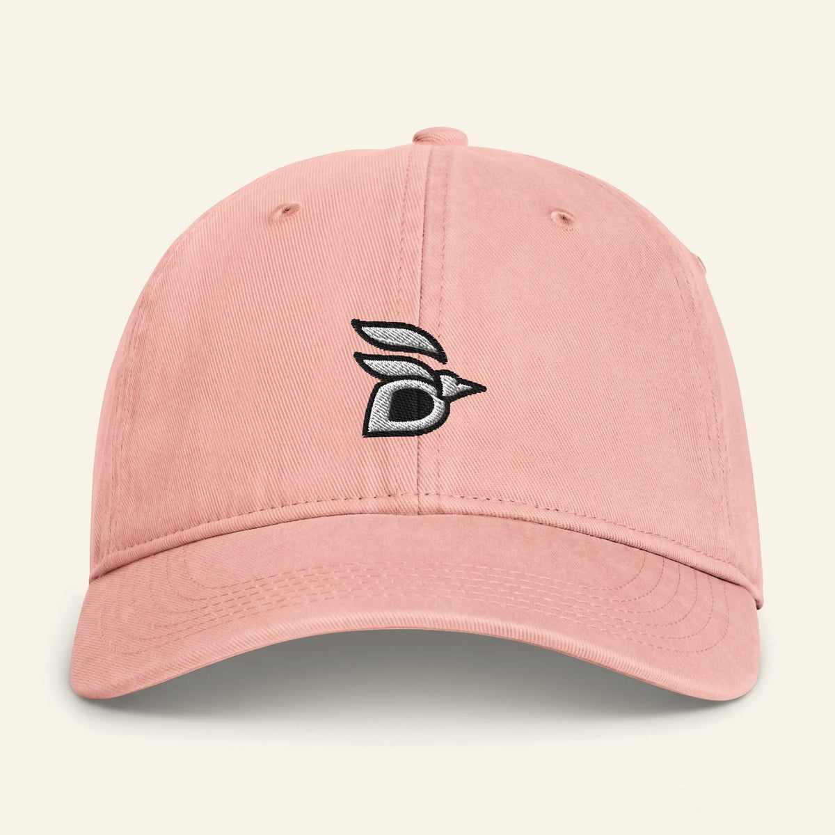Birdline Logo Washed Cap in Peachy, front view