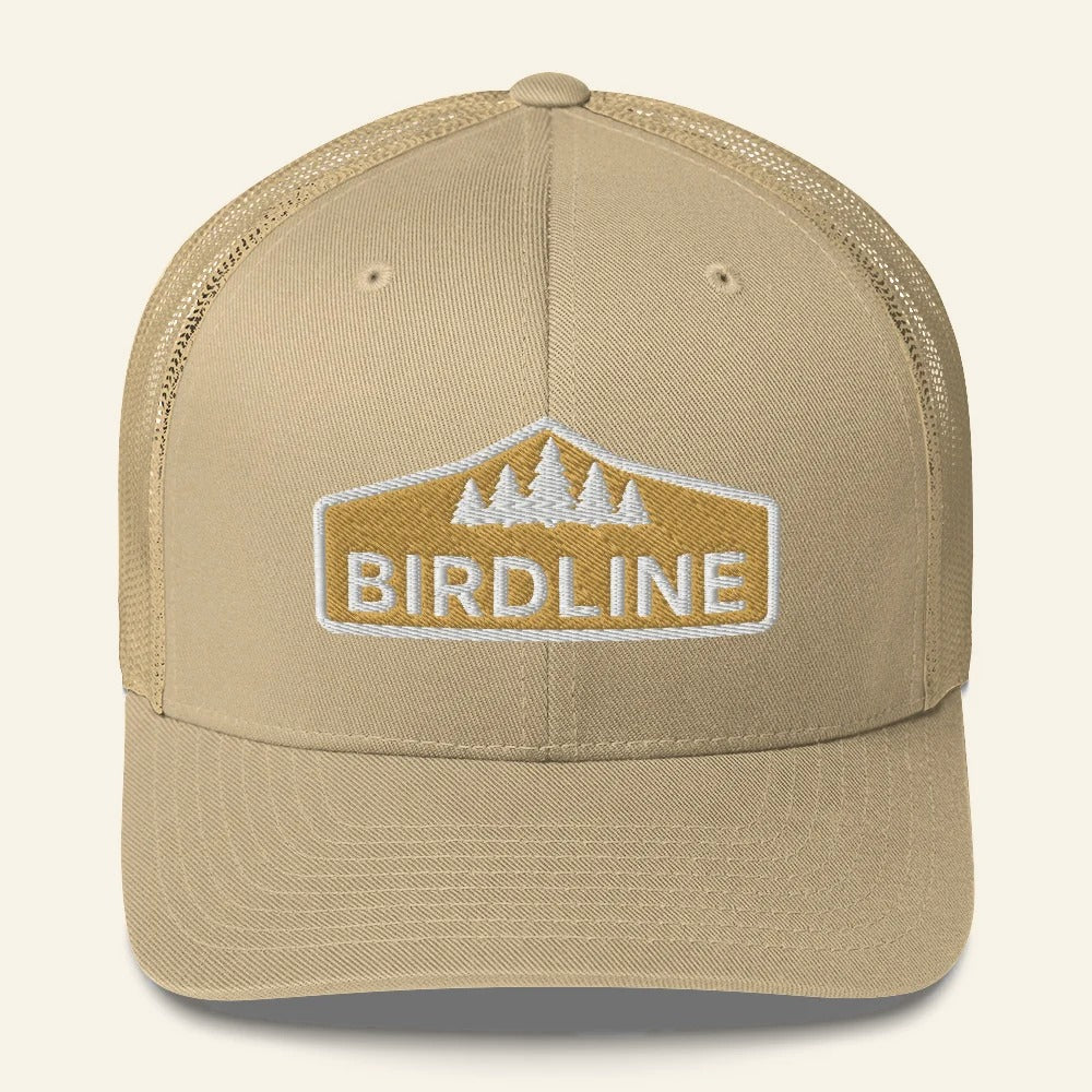 Birdline Golden Treeline Trucker Hat in Khaki, front view