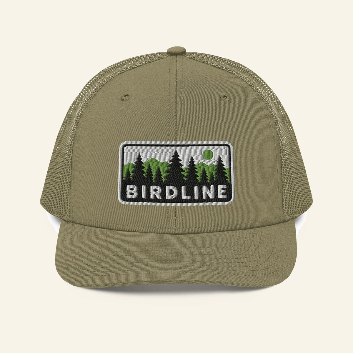 Birdline Pine Ridge Trucker Hat in Loden, front view