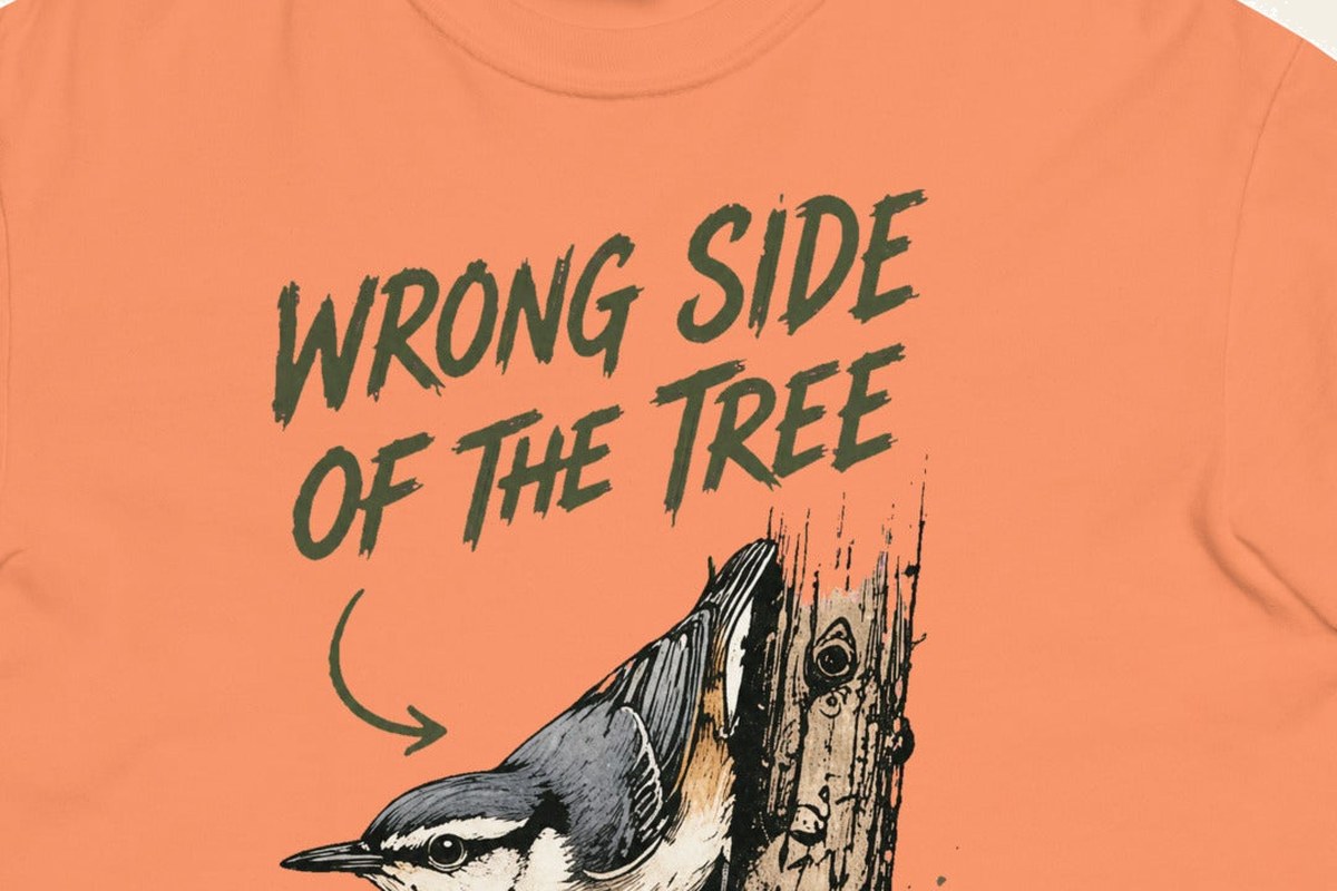 Detail of the Wrong Side of the Tree tee artwork